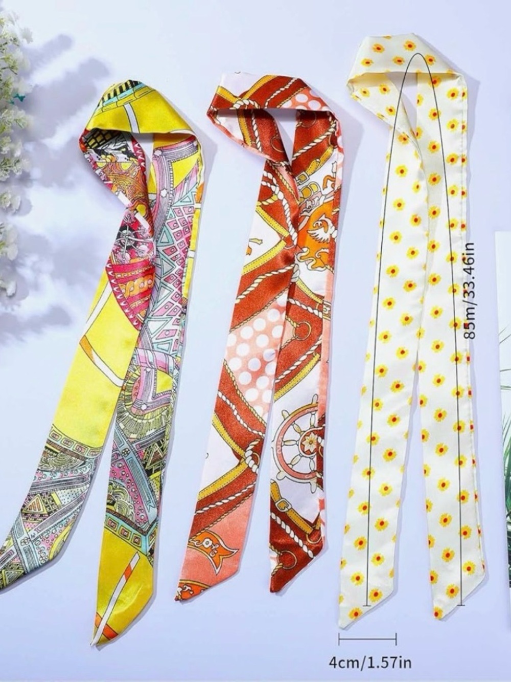 Purse Satin Scarf Set of 10 #19—Various Patterns and Colors - Picture 2 of 4